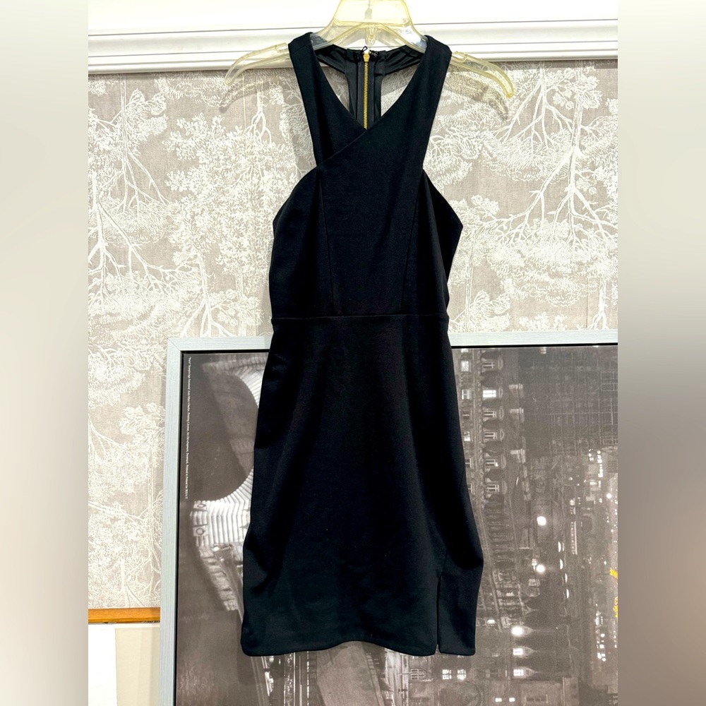 Express size 2 black cocktail dress. Cross halter top style   New with tags